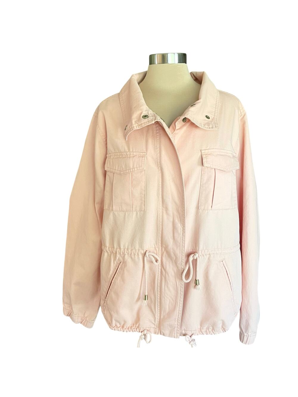 Old Navy Peach Twill Utility Cinch Waist Jacket Sz XXL Chore Jacket Outdoors